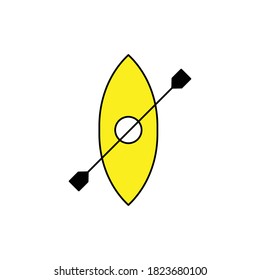 Rowboat flat icon. Design template vector