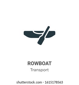 Rowboat glyph icon vector on white background. Flat vector rowboat icon symbol sign from modern transport collection for mobile concept and web apps design.