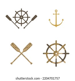 Rowboat icon vector flat design template