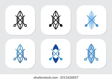 rowboat icons with various design styles