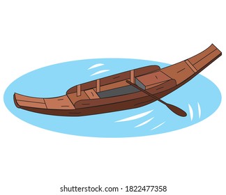 
A rowboat in the middle of the river