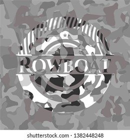 Rowboat on grey camo pattern
