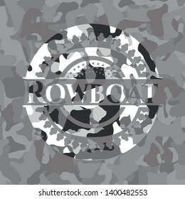Rowboat on grey camo texture