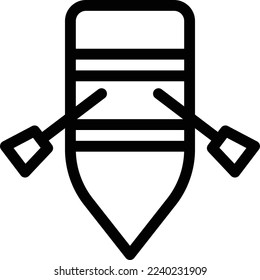 ilustración del vector de bote de remos sobre un fondo transparente. Símbolos de calidad superior. Iconos vectoriales de línea delgada para el diseño de conceptos y gráficos.