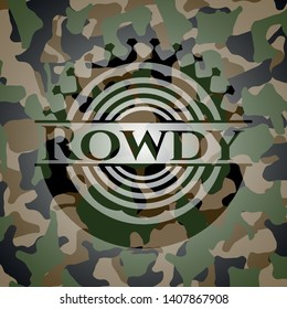 Rowdy camo emblem. Vector Illustration. Detailed.