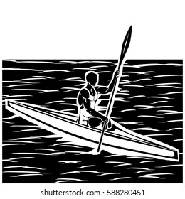 Rower black vector illustration isolated on a transparent background
