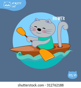 Rower cat illustration