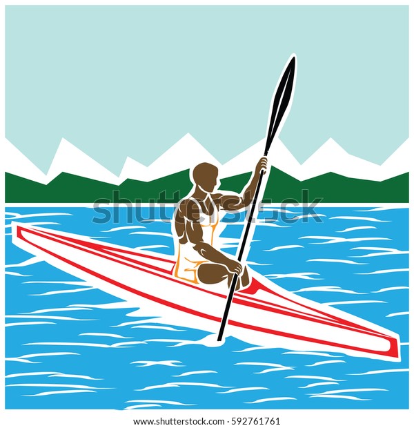 Rower Color Vector Illustration Isolated On Stock Vector (Royalty Free ...