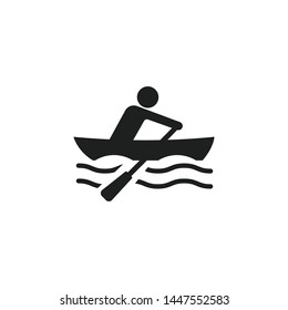 Rower Icon Isolated On White Background. Rowing Symbol Modern Simple Vector Icon For Website Or Mobile App