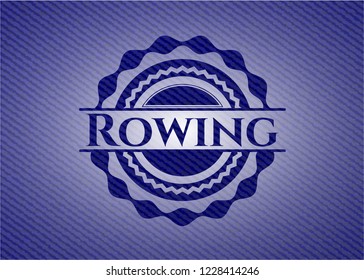 Rowing badge with denim texture