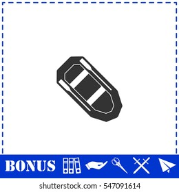 Rowing boat icon flat. Simple vector symbol and bonus icon