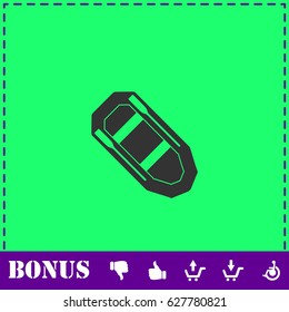Rowing boat icon flat. Simple vector symbol and bonus icon