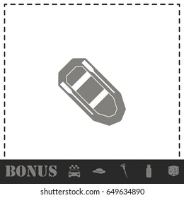 Rowing boat icon flat. Simple vector symbol and bonus icon