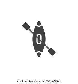 Rowing boat icon vector, filled flat sign, solid pictogram isolated on white. Canoe symbol, logo illustration.