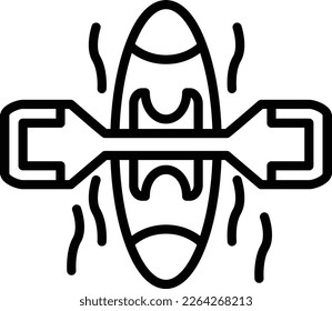 Diseño del icono vector de línea de barco en curso