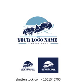 Rowing Boat logo template vector