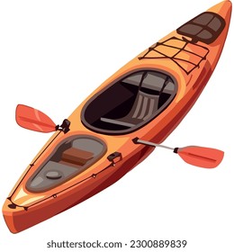 rowing boat vecotr illustration over white