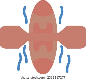 Rowing Boat Vector Icon Flat Style