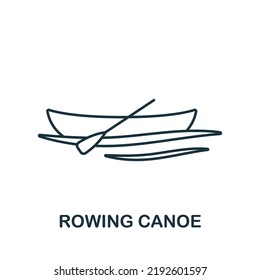 Icono de Canor de arrastre. Línea simple Icono de recreación al aire libre para plantillas, diseño web e infografías