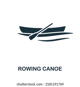 Rowing Canor Icon. Monochrome Simple Line Outdoor Recreation Icon For Templates, Web Design And Infographics