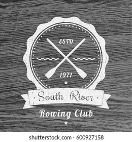 Rowing Club Vintage Logo, Vector Emblem