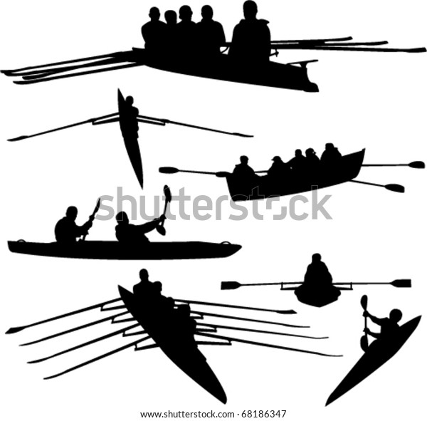 Rowing Collection Vector Stock Vector (Royalty Free) 68186347