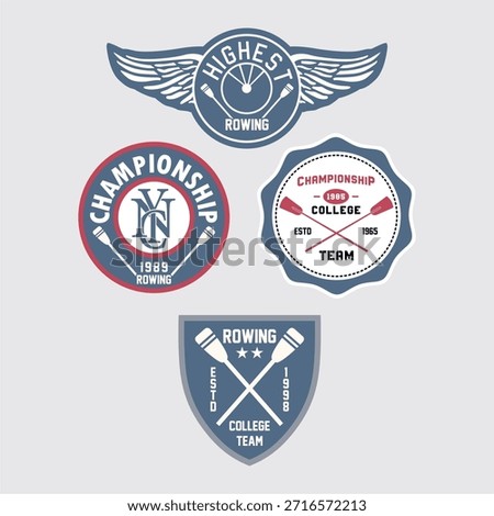 Rowing college Team Vector Emblem 