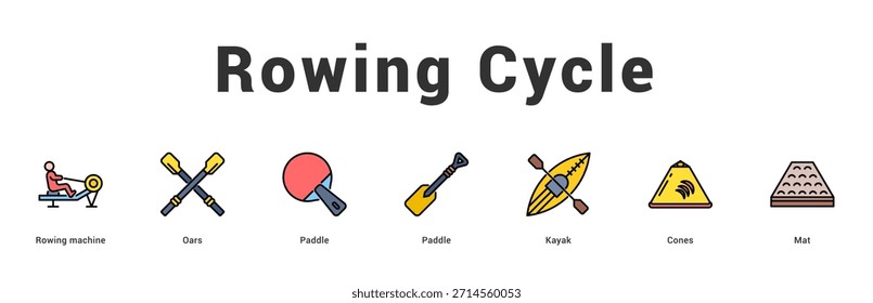 Ilustración de Anuncio de Web moderno y limpio con iconos temáticos para la comunicación visual