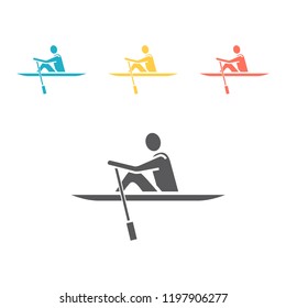 Rowing flat icon, Vector illustration for web .