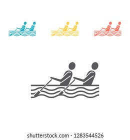 Rowing flat icon, Vector illustration for web.