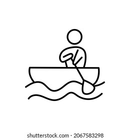 rowing icon, boat rowing icon vector illustration