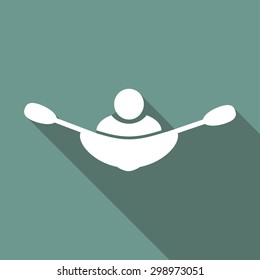 rowing icon on long shadow
