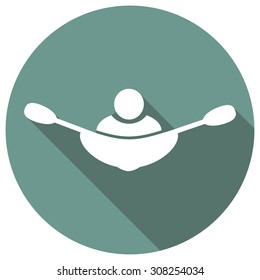 rowing icon on long shadow