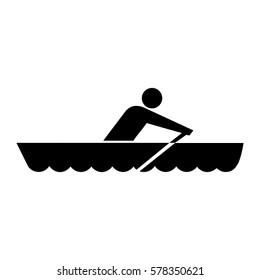 Rowing icon. Row boating