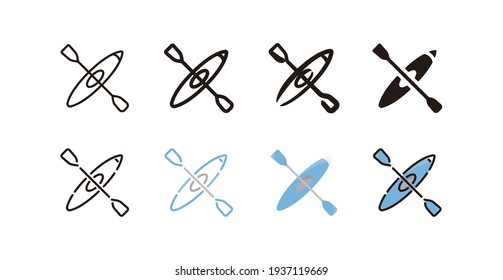 Rowing Icon Set (8 different style vector icon set)