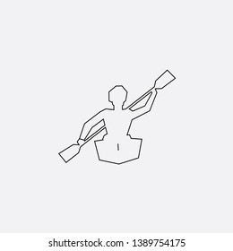 rowing icon sign signifier vector