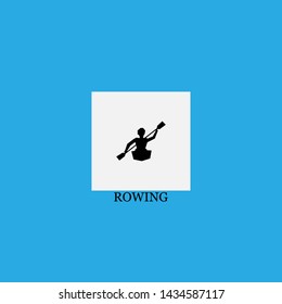 rowing icon sign signifier vector
