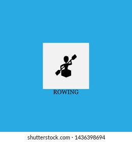 rowing icon sign signifier vector