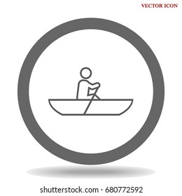 Rowing icon vector