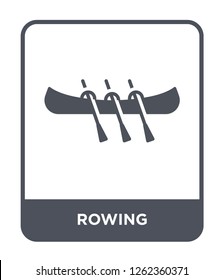 rowing icon vector on white background, rowing trendy filled icons from Transportation collection, rowing simple element illustration