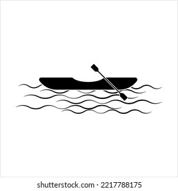 Rowing Icon, Water Sport Icon Vector Art Illustration