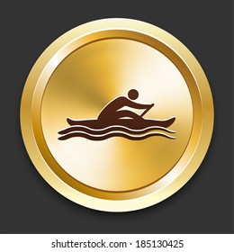 Remando iconos en la colección de botones dorados