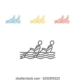 Rowing line icon, Vector illustration.