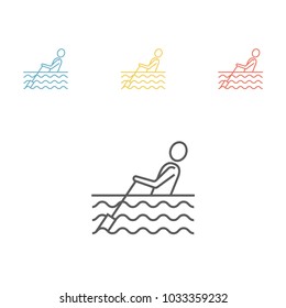 Rowing line icon, Vector illustration.