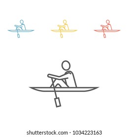 Rowing line icon, Vector illustration.
