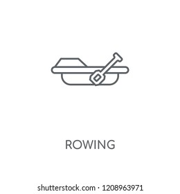 Rowing linear icon. Rowing concept stroke symbol design. Thin graphic elements vector illustration, outline pattern on a white background, eps 10.