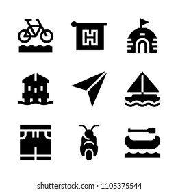rowing, lobby, vintage and glamour icons in Travel vector set. Graphics for web and design