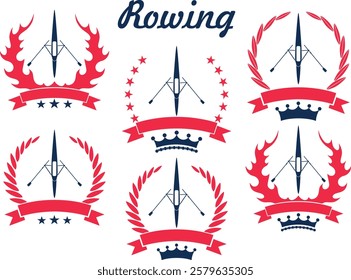 Rowing logo. Isolated Rowing on white background