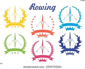 Rowing logo. Isolated Rowing on white background