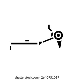 rowing machine black glyph icon for digital and print projects.  Minimal clean icons for apps and websites. Modern simple icons for UI UX and branding